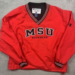 Vintage‎ Champion MSU MOORHEAD Crew Neck Windbreaker Lightweight Jacket Coat XL
